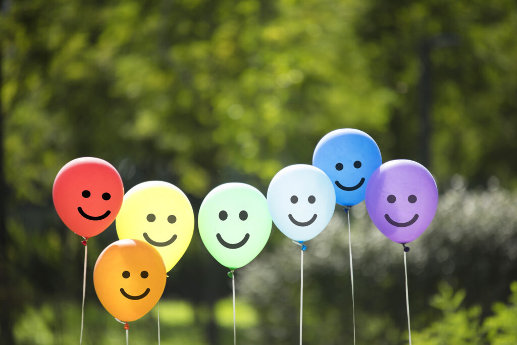 joyful balloon family.